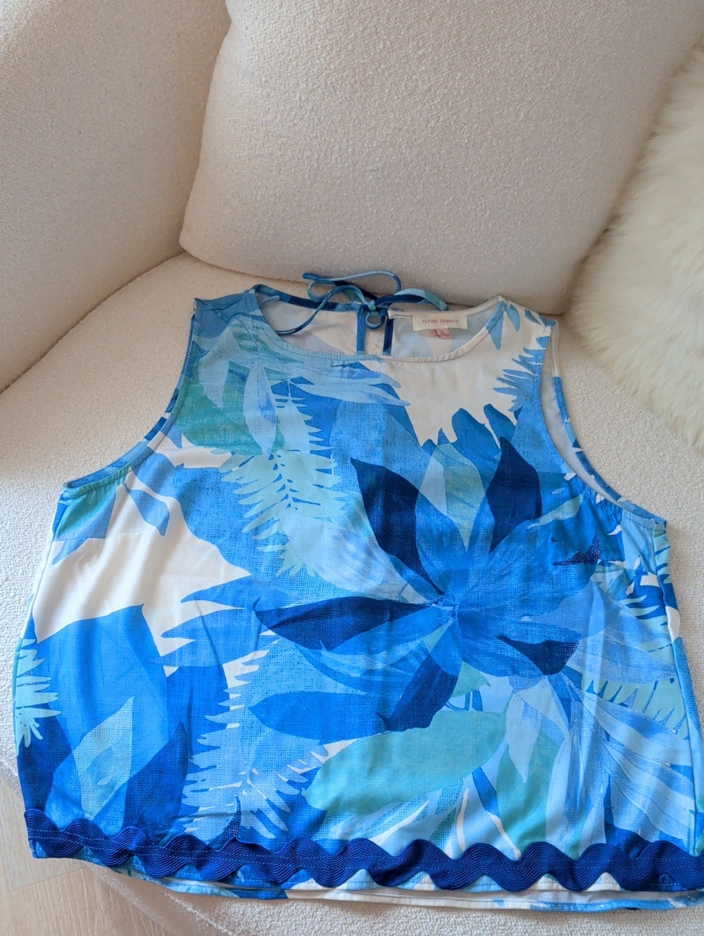 Blue & Aqua Tropical Top